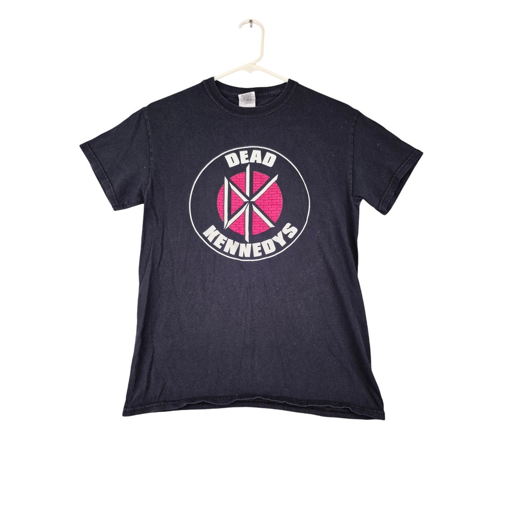 Dead Kennedys Band Graphic Tee Navy Blue Gildan Heavy Cotton Mens Small DK Logo